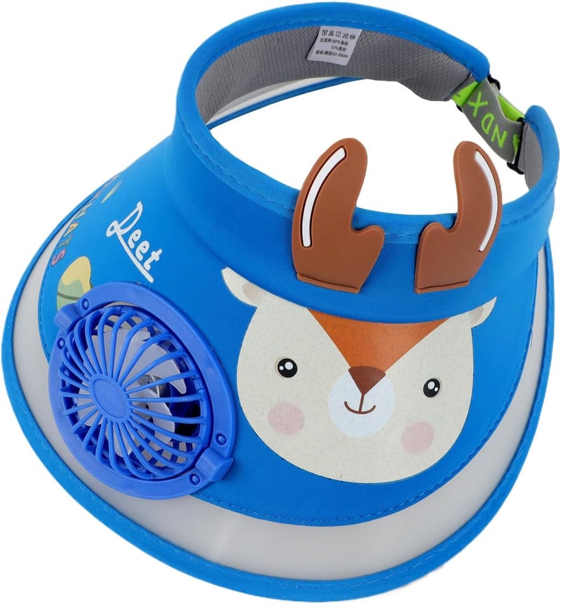 Holiberty Kids Sun Visor Hat with Fan Cute Boys Girls UPF50+ Summer Beach Hat Cooling Outdoor Tennis Golf Visors Caps 3-10Y - Image 1